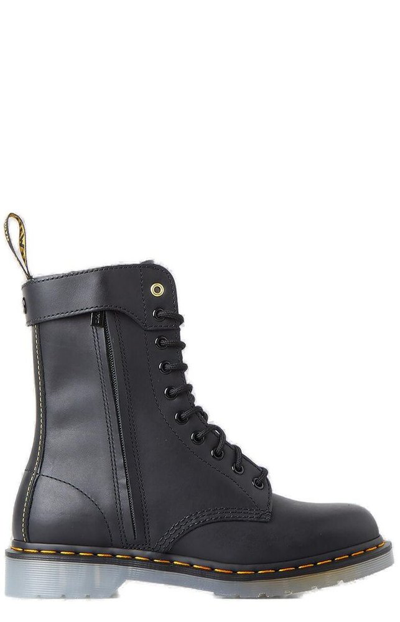 Yohji Yamamoto X Dr. Martens 1490 Hidden Zip Yy Leather Boots In Black