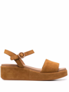 Camper Misia Ankle Strap Sandals In Medium Brown