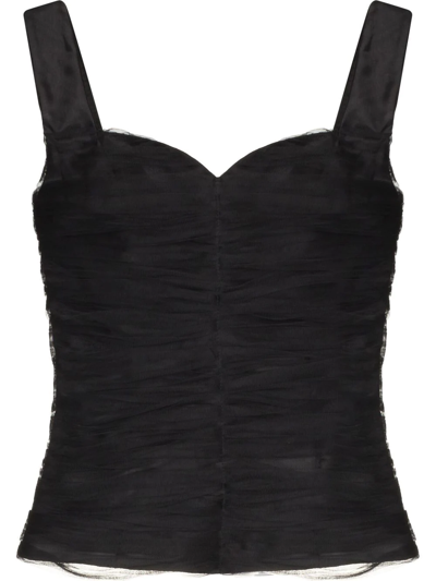 Anouki Draped Corset-style Top In Black