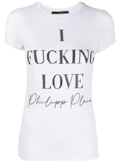 Philipp Plein Slogan-print Cotton T-shirt In Weiss