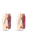 POMELLATO 18KT ROSE GOLD ICONIC RUBY DOUBLE BAND EARRINGS