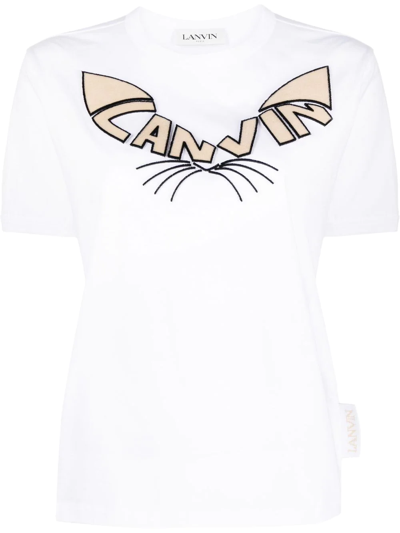 Lanvin Womens White Cotton T-shirt