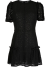 Amen Floral-embroidered Minidress In Schwarz