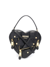 MOSCHINO LEATHER-JACKET HEART CLUTCH BAG