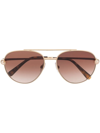 Dolce & Gabbana Round Aviator-frame Sunglasses In Gold