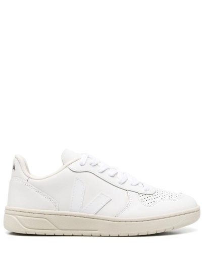 Veja V-10 Lace-up Sneakers In Extra White