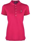 Polo Ralph Lauren Dark Pink Pony Logo-embroidered Polo Shirt In Rosa