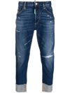 DSQUARED2 CROPPED DENIM JEANS