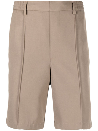 Ami Alexandre Mattiussi Elasticated Waistband Bermuda Shorts In Neutrals