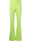 MSGM CHECK-PATTERN FLARED TROUSERS