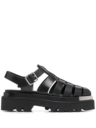 Peter Do Combat Everyday Sandals With Metal Tip In Black