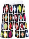 Marcelo Burlon County Of Milan Marcelo Burlon Macrame Cross Knit Shorts Man Shorts & Bermuda Shorts Multicolored Size L Cotton In Black