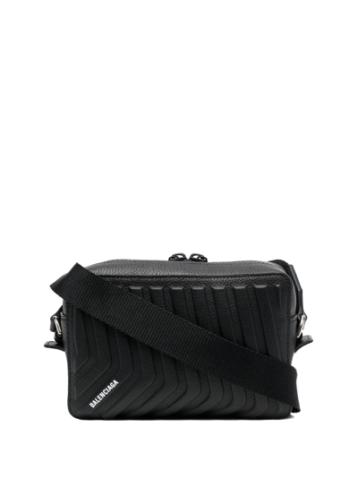 Balenciaga Car Leather Camera Bag In Black