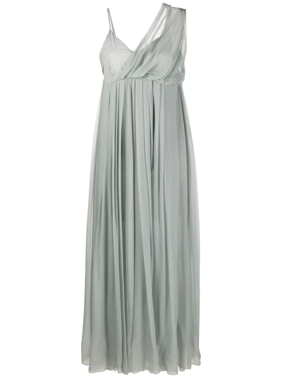 Erika Cavallini Draped-detail One-shoulder Dress In Grün