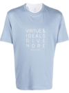 Brunello Cucinelli Slogan-print Round-neck T-shirt In Blue