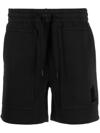 Mackage Logo-patch Drawstring Shorts In Schwarz