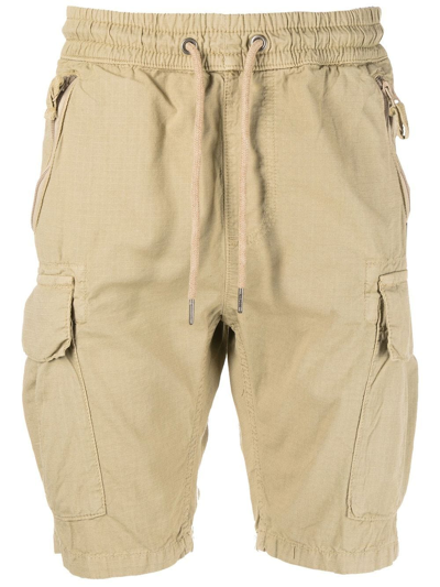 Alpha Industries Cotton Cargo Shorts In Nude