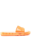 Tory Burch Bubble Jelly Logo-print Sandals In Orange