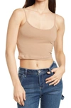 Bp. Knit Organic Cotton Crop Camisole In Tan Amphora