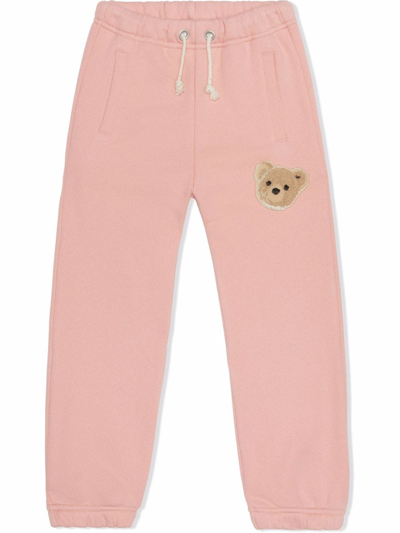 Palm Angels Kids' Bear-motif Track Pants In Pink
