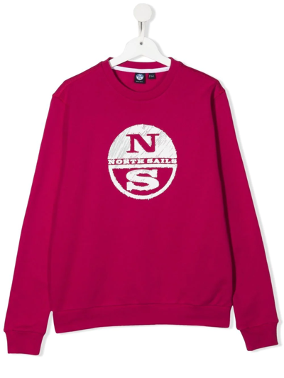 North Sails Teen Logo-print Cotton Sweatshirt In Red