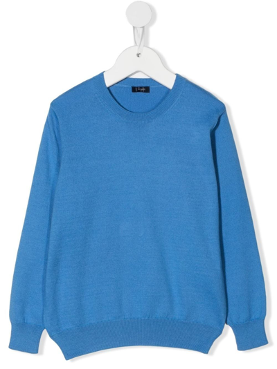 Il Gufo Kids' Long-sleeved Cotton Sweatshirt In Blue