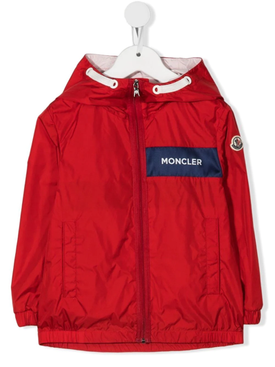 Moncler Kids' Chest Logo-patch Jacket In Red