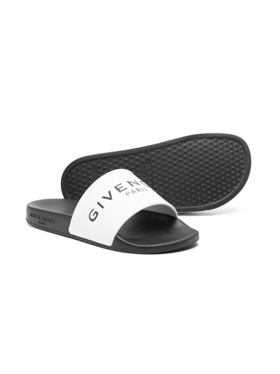 Givenchy Kids' Logo-print Flat Slides In Green