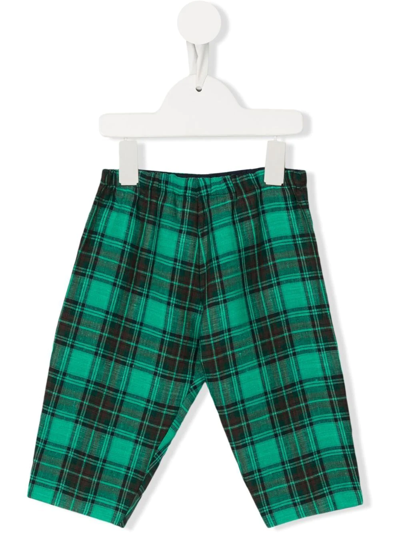 Bonpoint Baby Dandy Checked Linen Pants In Green