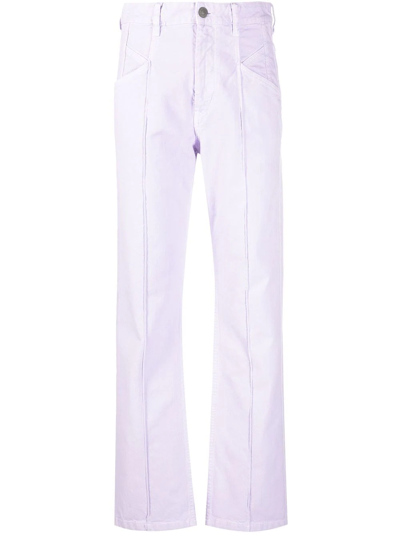 Isabel Marant Seam-detailing High-waisted Jeans In Purple