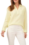 Chaus V-neck Collared Blouse In Citrus Yellow