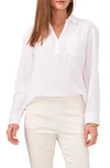 CHAUS CHAUS V-NECK COLLARED BLOUSE