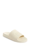 Bottega Veneta Embossed-design Open-toe Slides In Sea Salt