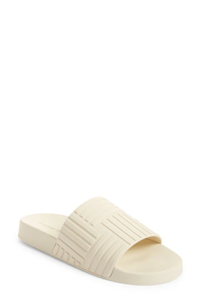 Bottega Veneta Embossed-design Open-toe Slides In White