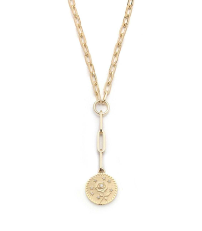 Foundrae Rose Of The World Refined Clip Necklace In Ylwgold