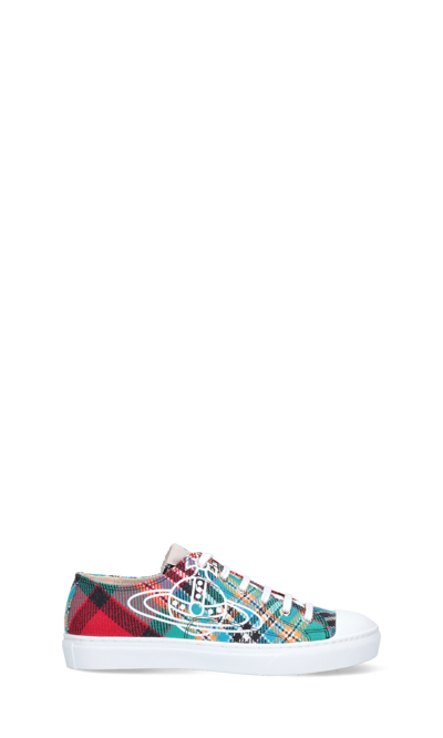 Vivienne Westwood Tartan Low Top 'plimsoll' Sneakers In Multicolor