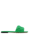 Bottega Veneta Padded Stretch Flat Sandals In Green