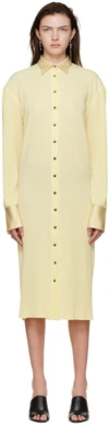 Atlein Yellow Polyester Midi Dress In C0111 Eggshell