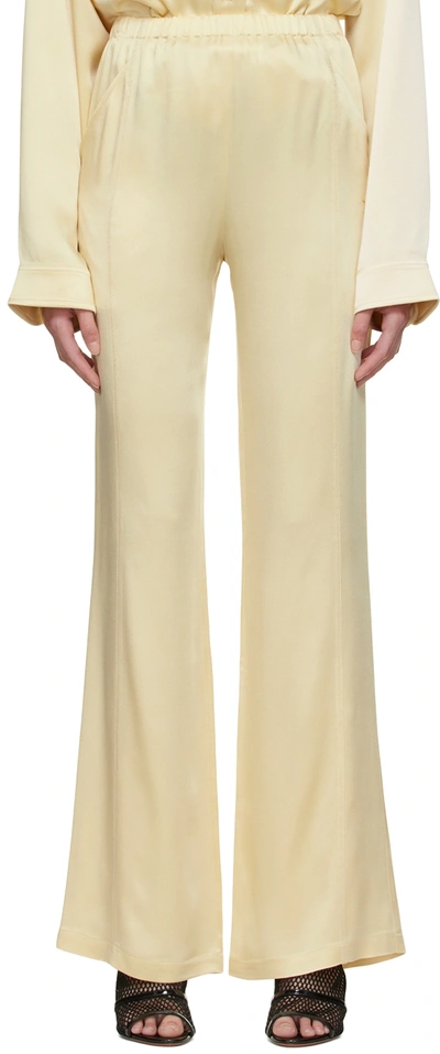 Atlein Beige Acetate Trousers In C0110 Cream