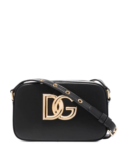 Dolce & Gabbana Dg Logo Plaque Crossbody Bag In Black