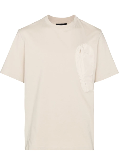 Heliot Emil Chest-pocket Cotton T-shirt In Neutrals