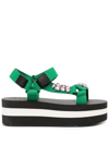 Marni Crystal-embellished Platform Sandals In Green