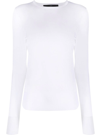 Sapio Long-sleeve Knitted Top In White