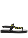 LOW CLASSIC BEAD-DETAIL OPEN-TOE SANDALS
