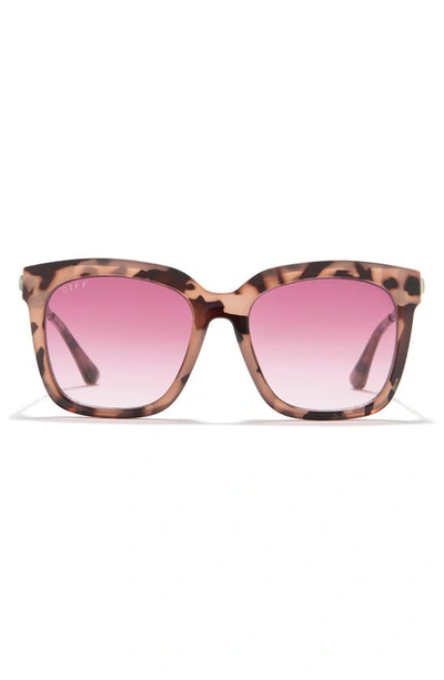Diff 54mm Hailey Square Sunglasses In Blush Tortoise