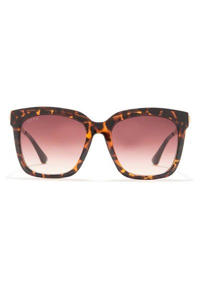 Diff 54mm Hailey Square Sunglasses In Dark Tortoise