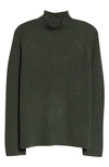 Eileen Fisher Raglan Sleeve Merino Wool Turtleneck Sweater In Cypress