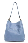 American Leather Co. Austin Leather Bucket Bag In Ocean Blue