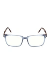 Tom Ford 55mm Rectangular Blue Light Blocking Glasses In Shiny Blue