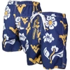 WES & WILLY WES & WILLY NAVY WEST VIRGINIA MOUNTAINEERS FLORAL VOLLEY LOGO SWIM TRUNKS